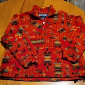 Lands' End Red Patterned Women's Sweatshirt